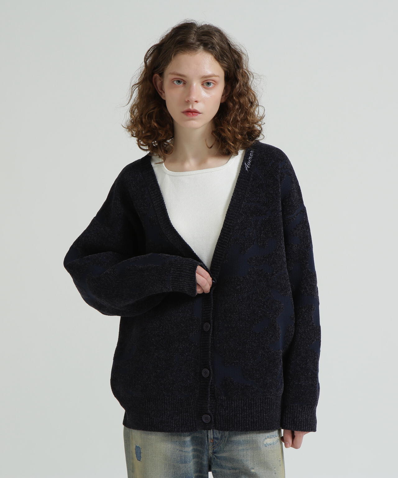 直営店限定》BOUCLE CAMO KINT CARDIGAN | AVIREX（アヴィレックス