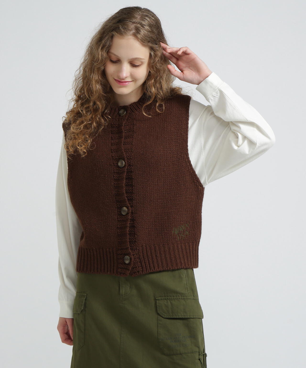 《WOMAN/直営店限定》PATTERN KINT VEST/パターンニットベスト