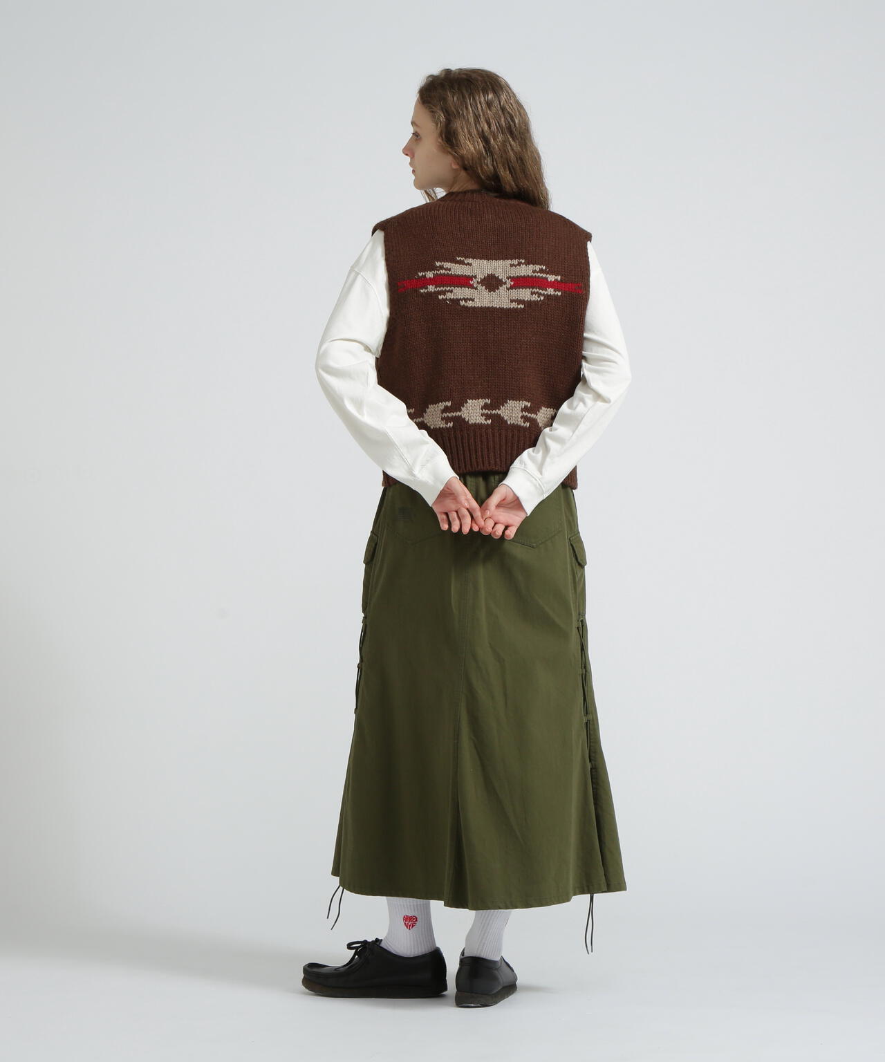 《WOMAN/直営店限定》PATTERN KINT VEST/パターンニットベスト
