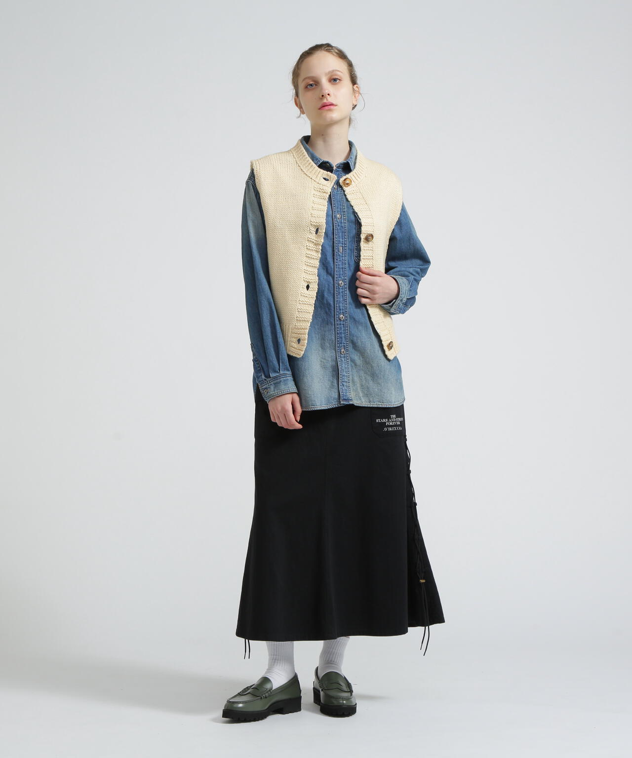 《WOMAN/直営店限定》PATTERN KINT VEST/パターンニットベスト