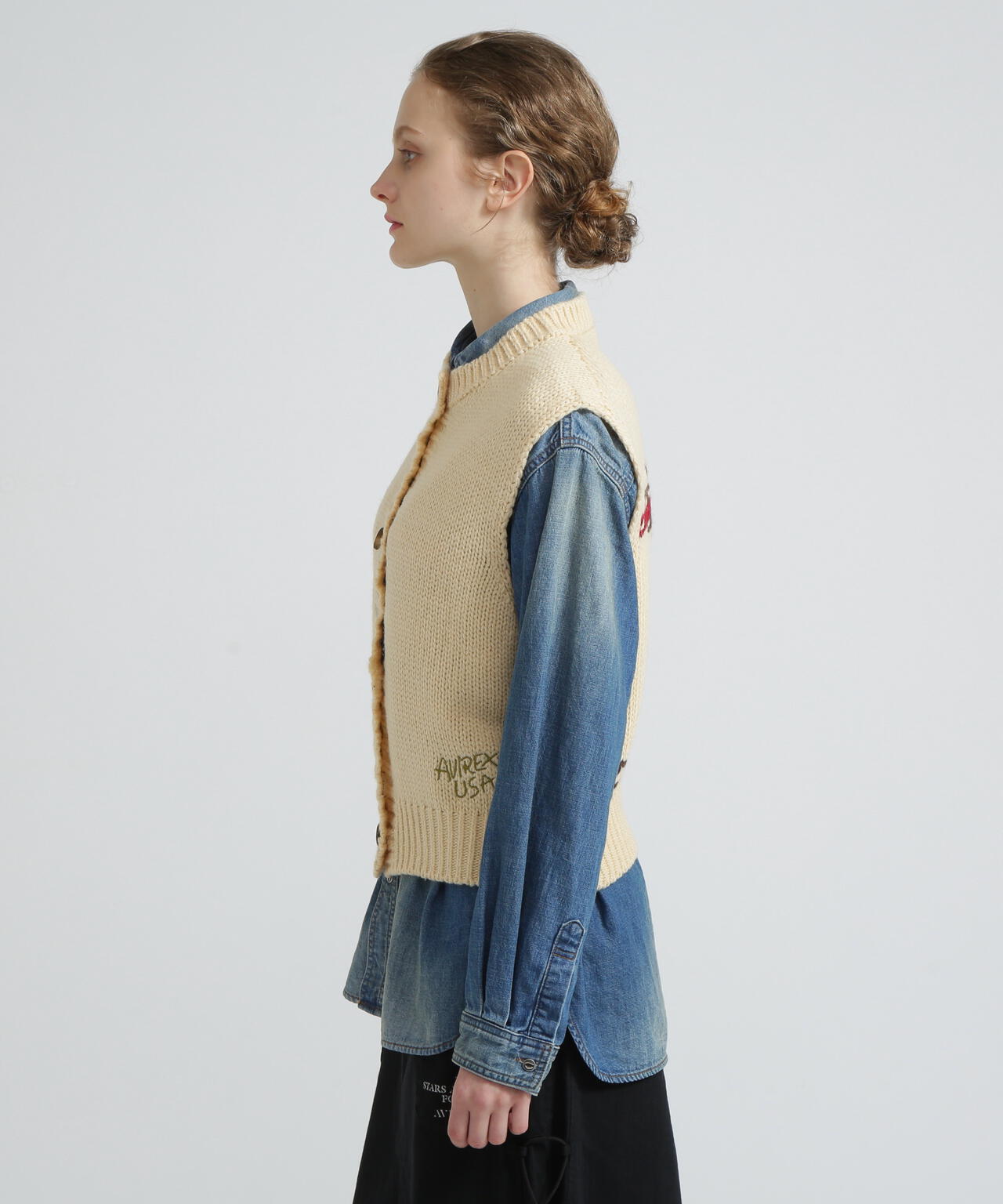 《WOMAN/直営店限定》PATTERN KINT VEST/パターンニットベスト