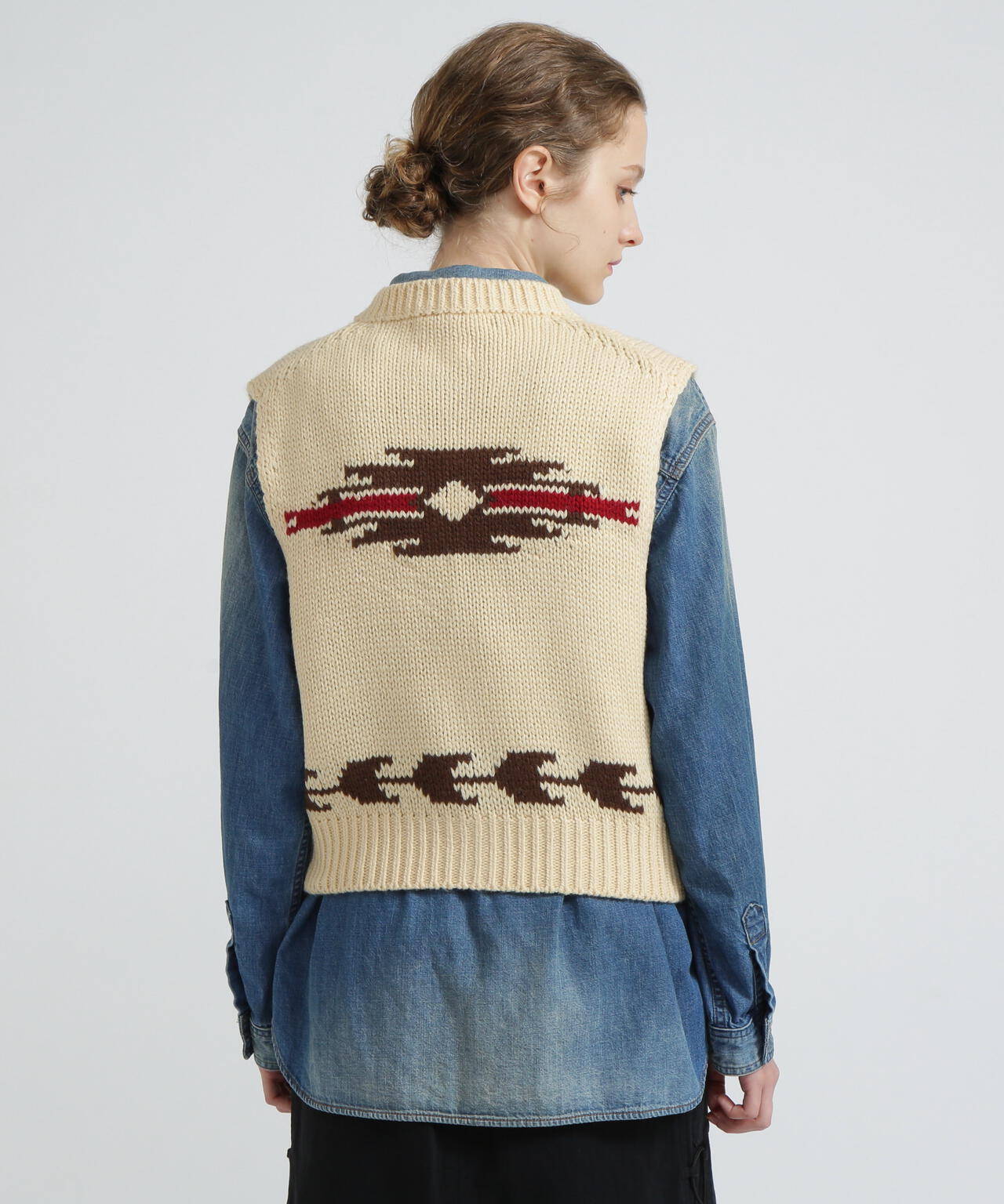 《WOMAN/直営店限定》PATTERN KINT VEST/パターンニットベスト