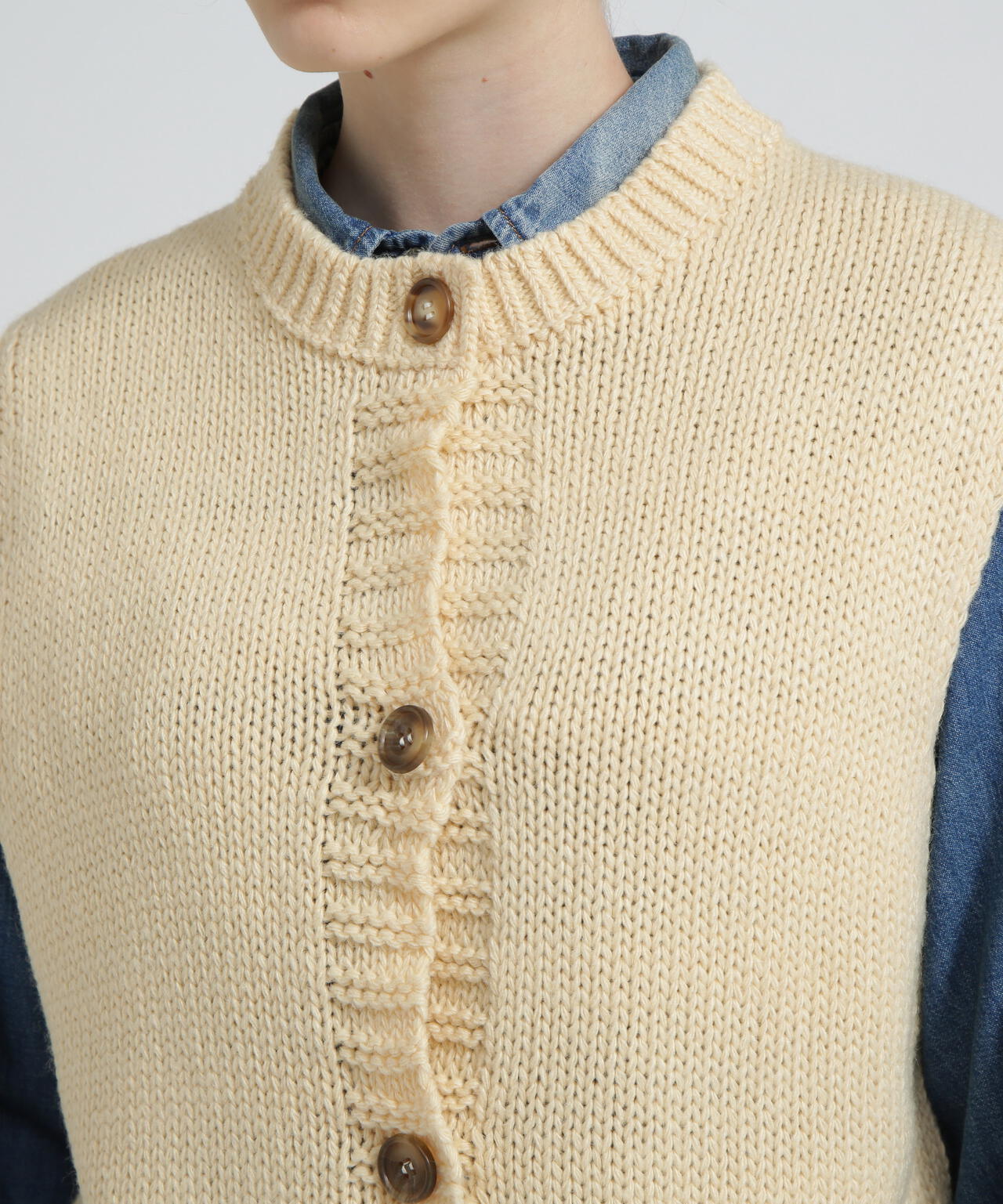 《WOMAN/直営店限定》PATTERN KINT VEST/パターンニットベスト