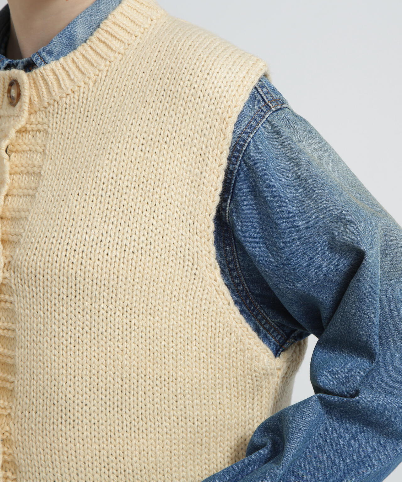 WOMAN/直営店限定》PATTERN KINT VEST/パターンニットベスト