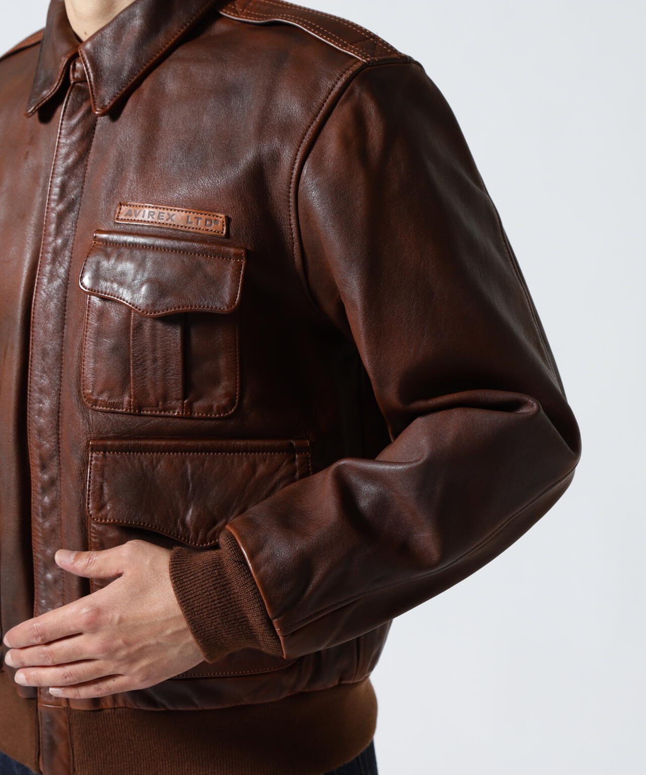 希少✨AVIREX フライトジャケット　A-2 バックデザイン　ブラウン A-2 フライト ジャケット/A-2 | AVIREX（アヴィレックス