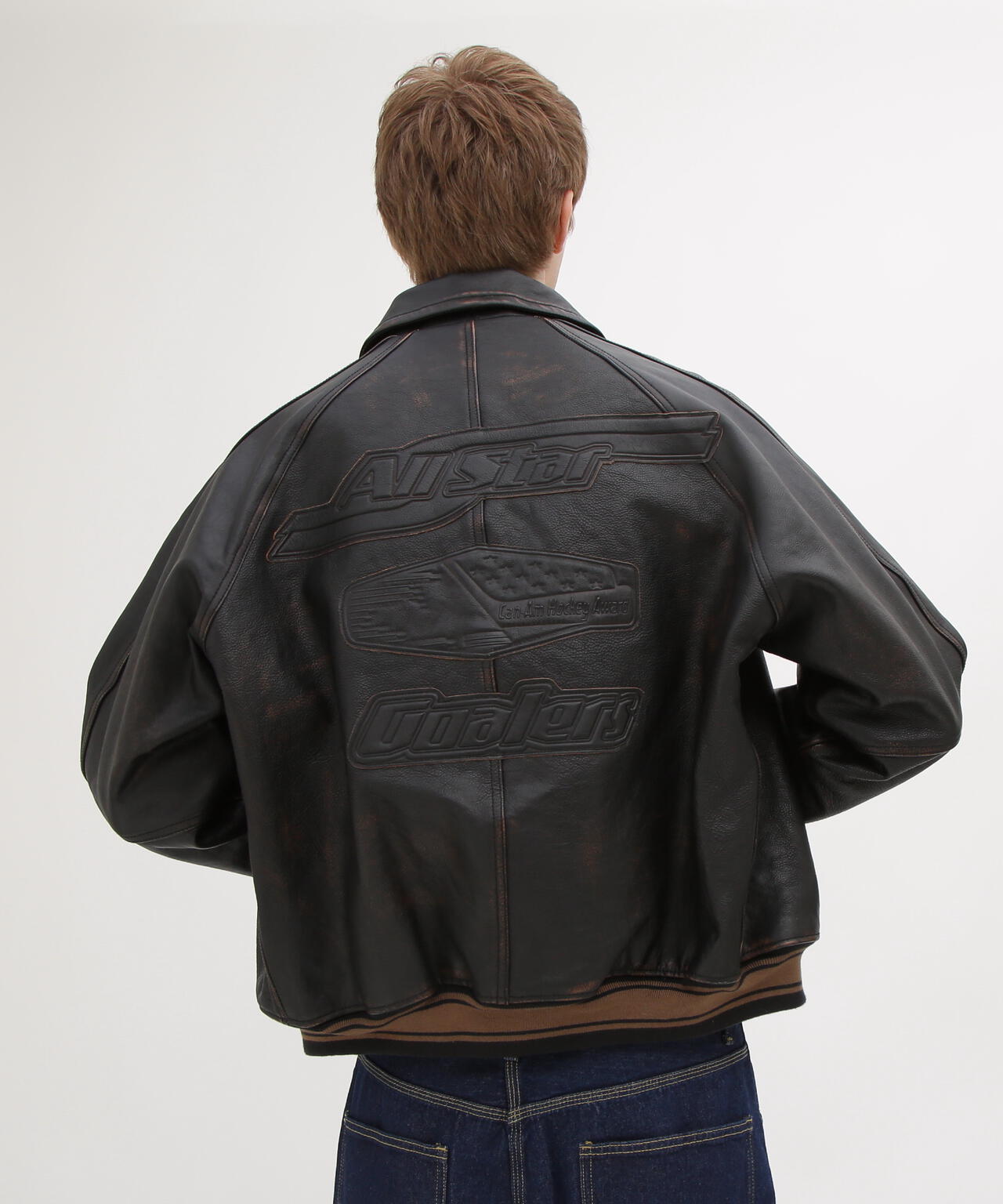 AVIREX GOALERS レザージャケット ヴィンテージ 牛革 VARISTY LEATHER ”GOALERS” VINTAGE BLACK | AVIREX