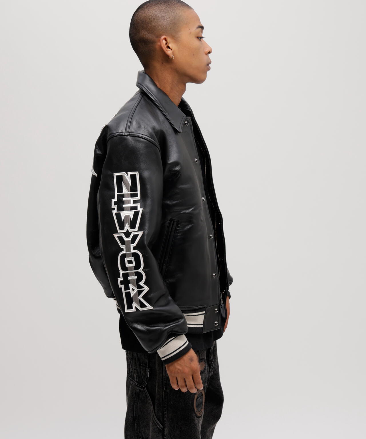 《50th Anniversary》GRAPHIC VARSITY LEATHER JACKET