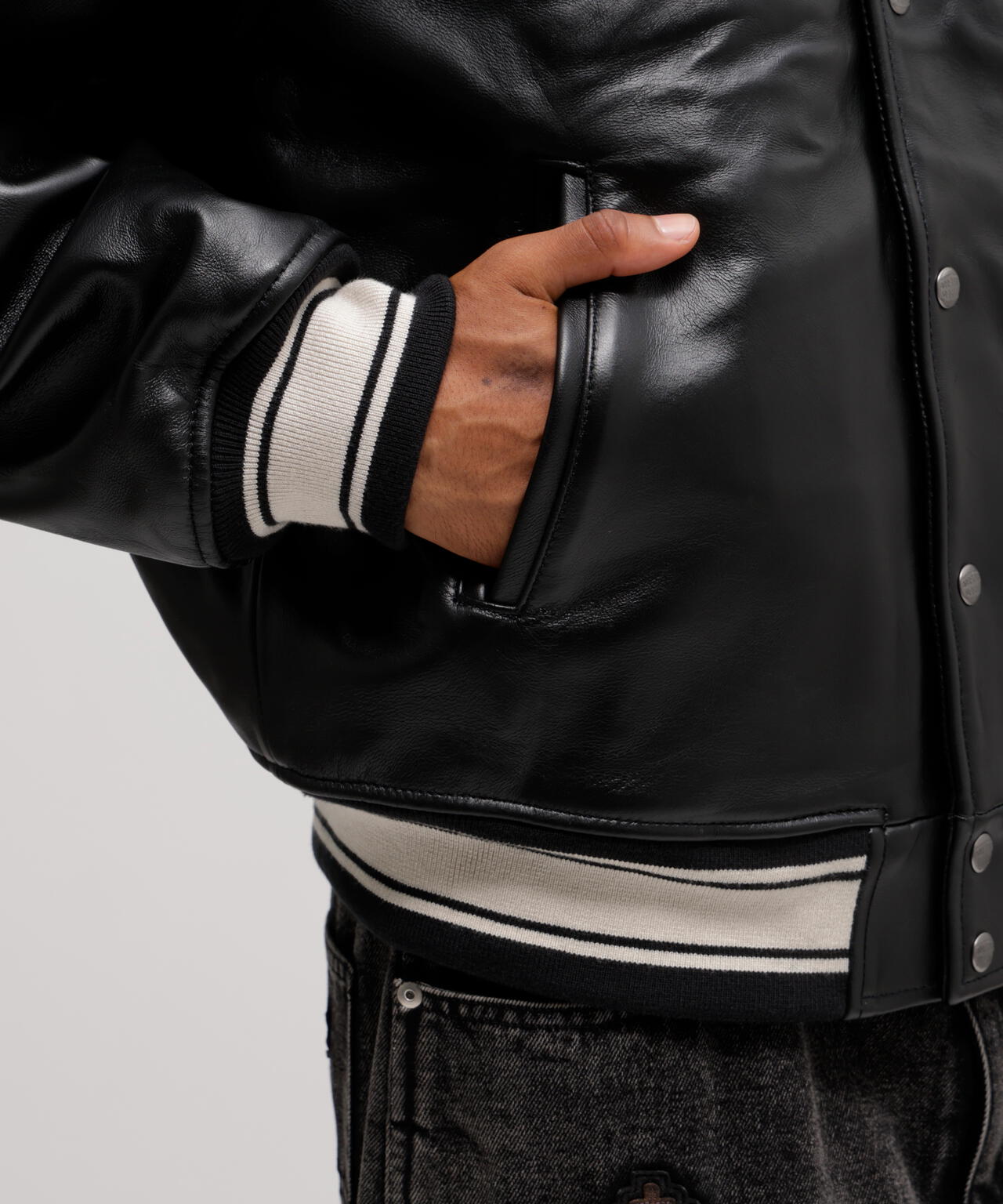 《50th Anniversary》GRAPHIC VARSITY LEATHER JACKET