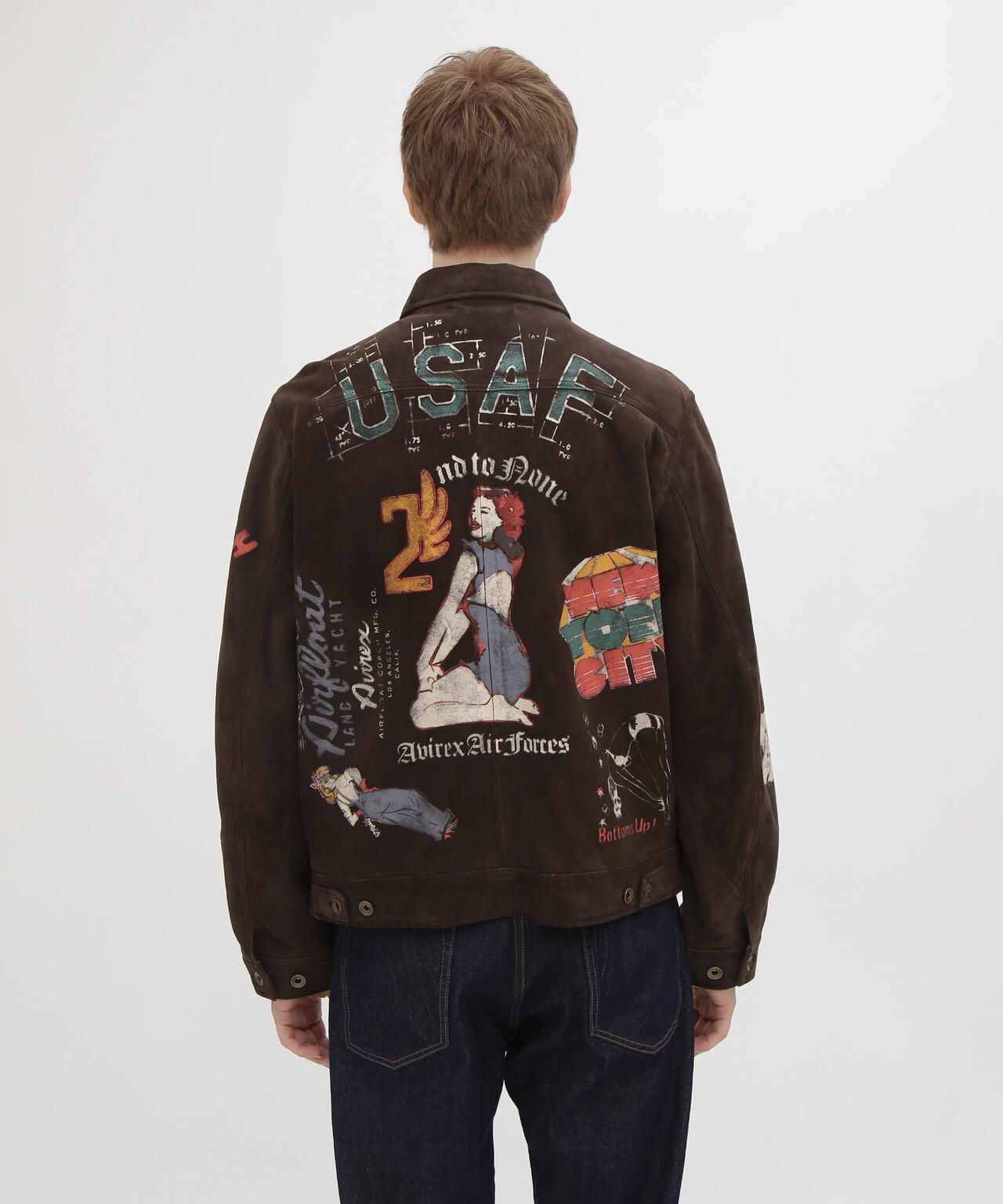 《RESTORE COLLECTION》SHEEP SUEDE TRACK JACKET ”HISTORY GRAPHIC”