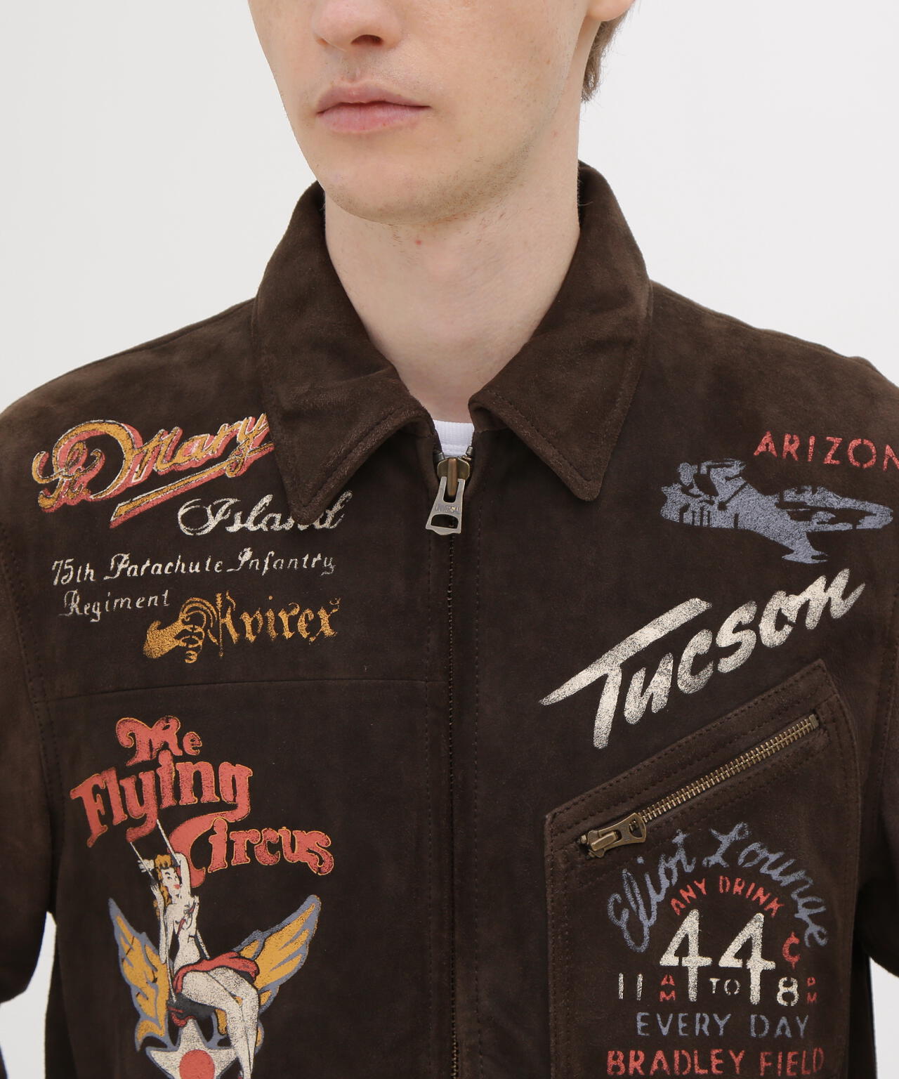 《RESTORE COLLECTION》SHEEP SUEDE TRACK JACKET ”HISTORY GRAPHIC”