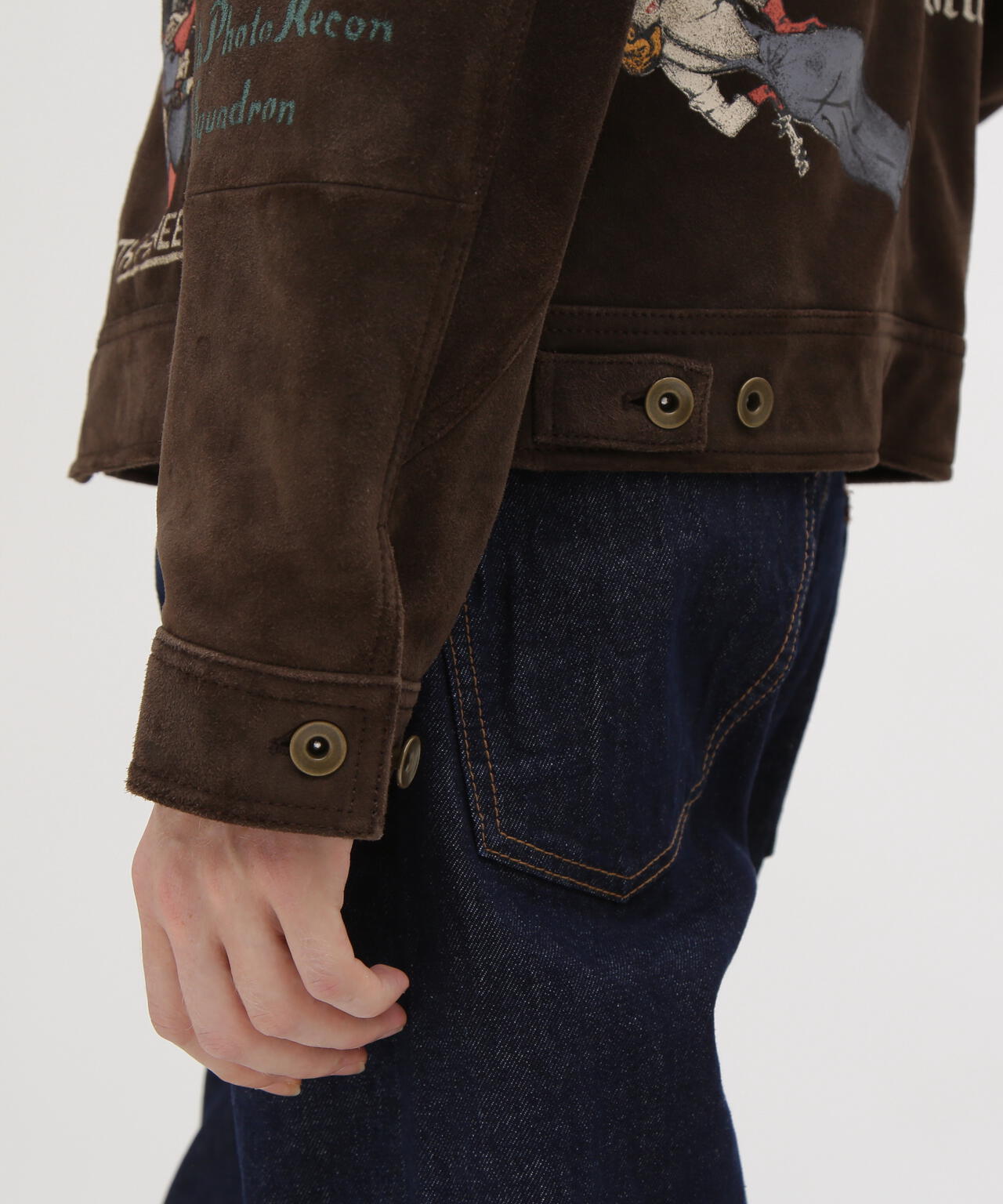 《RESTORE COLLECTION》SHEEP SUEDE TRACK JACKET ”HISTORY GRAPHIC”