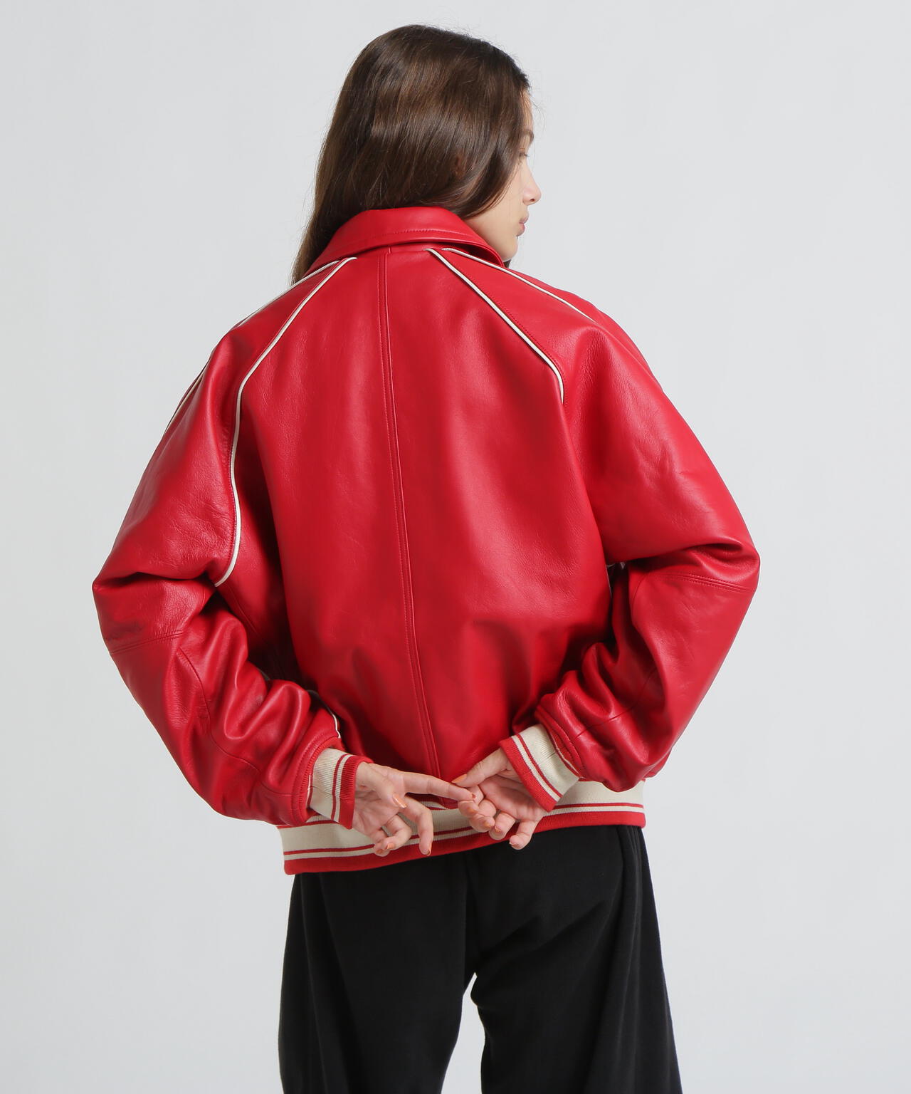 《AVIREX×MOUSSY》LEATHER VARSITY JACKET