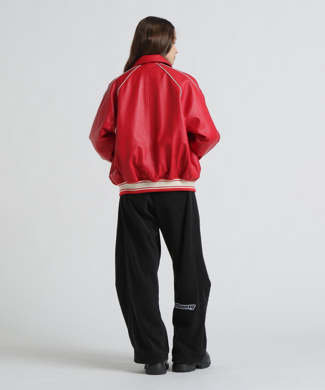 《AVIREX×MOUSSY》LEATHER VARSITY JACKET