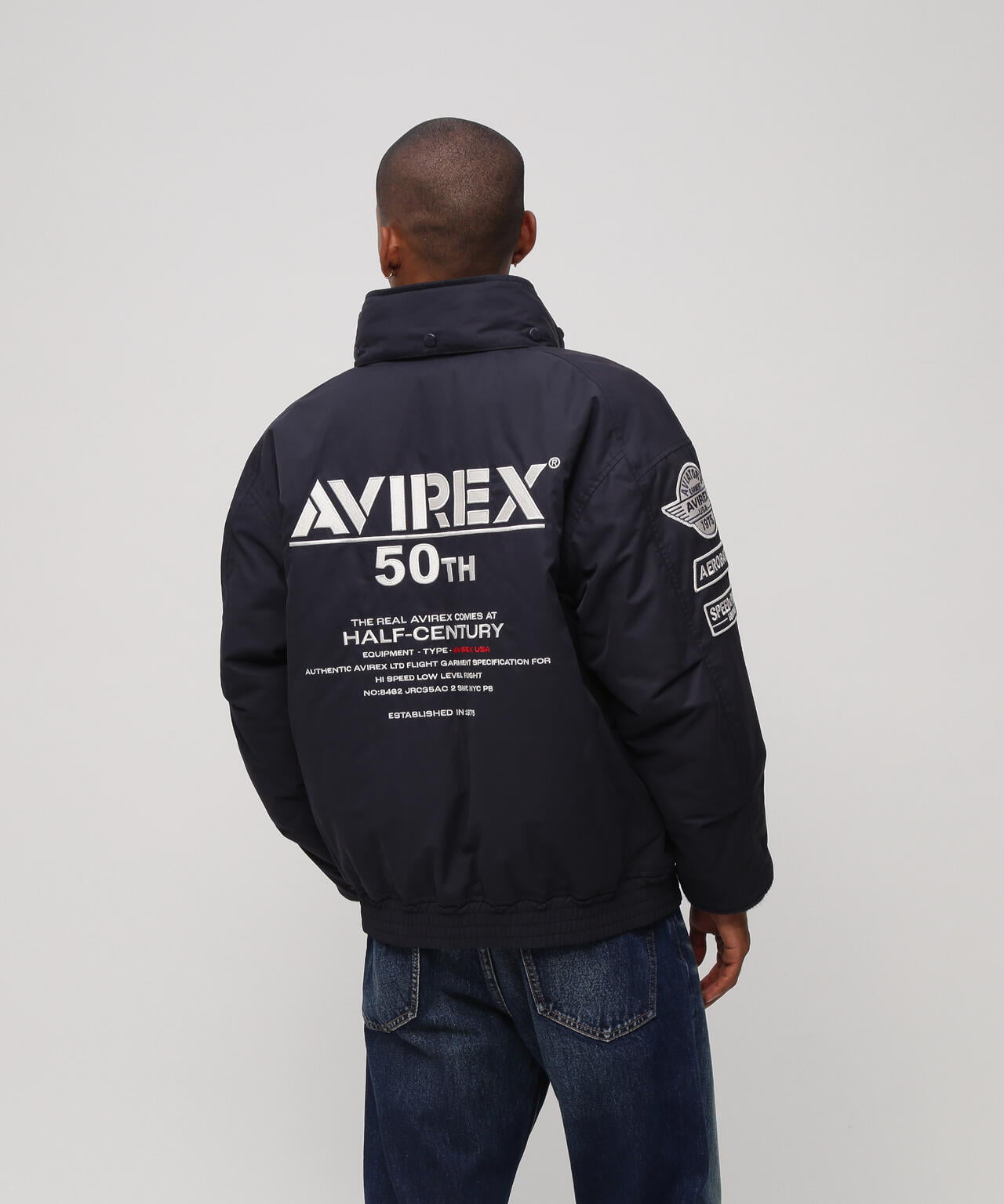 東京原宿店220着限定AVIREX ブラック ナイロンジャケット 東京原宿店220着限定AVIREX ブラック ナイロンジャケット - メルカリ