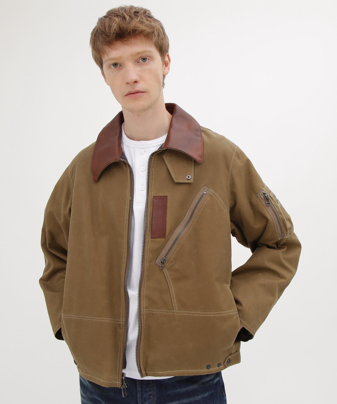 282 OLD AVIREX quilting boa coat テープ　カーキ 282 OLD AVIREX quilting boa coat テープ カーキ 282 OLD