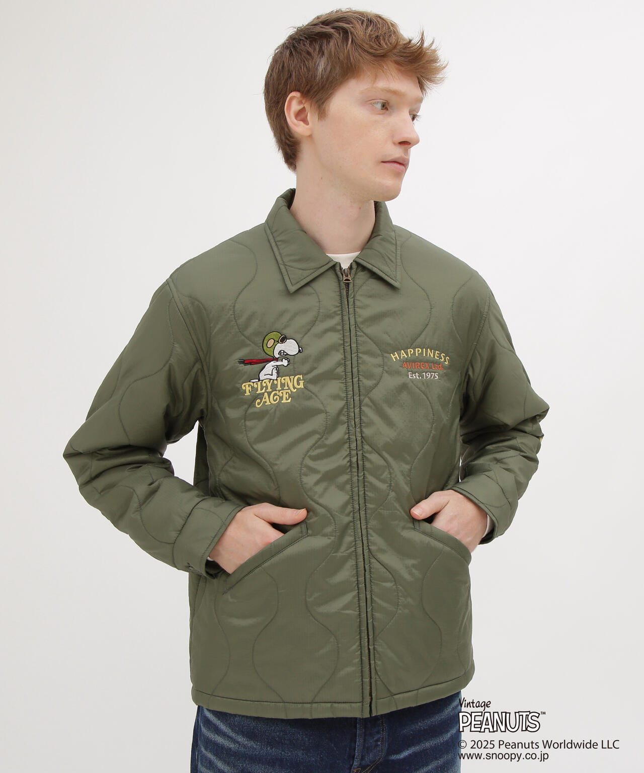 AVIREX × PEANUTS》QUILTING JACKET ”FLYING ACE” | AVIREX