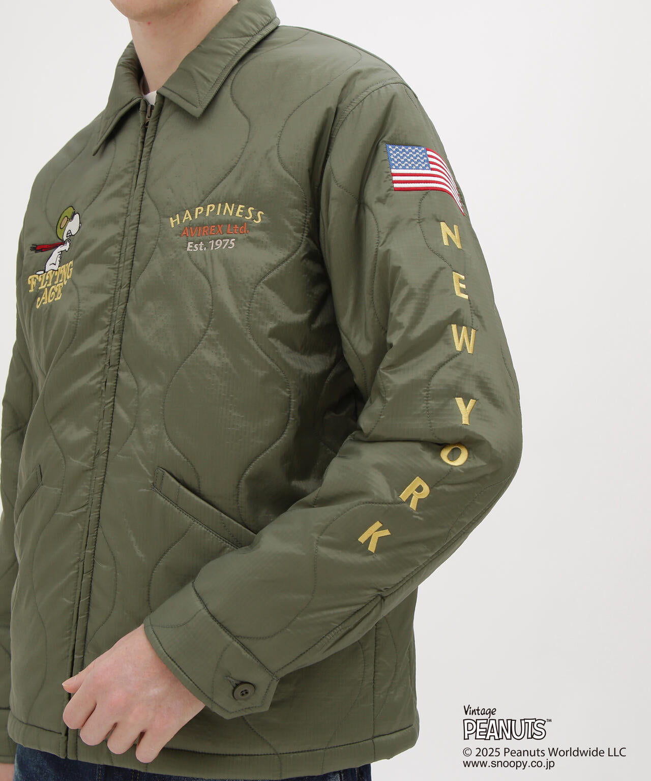 AVIREX × PEANUTS》QUILTING JACKET ”FLYING ACE” | AVIREX