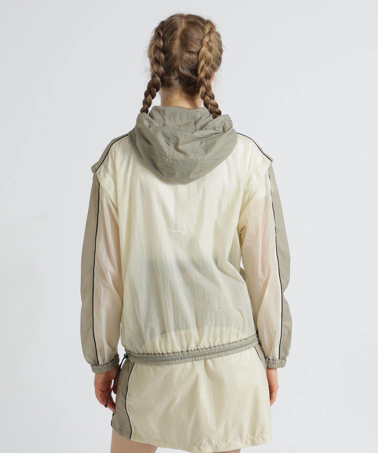 ジャケット・アウター aere sheer jacket beige WOMAN》SHEER COLOR SCHEME HOODIE JACKET/シアーカラースキーム