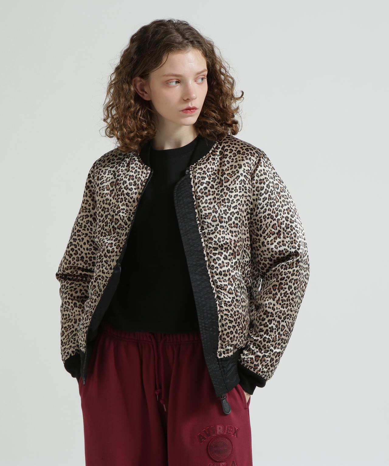 《WOMAN》LEOPARD LOGO MA-1