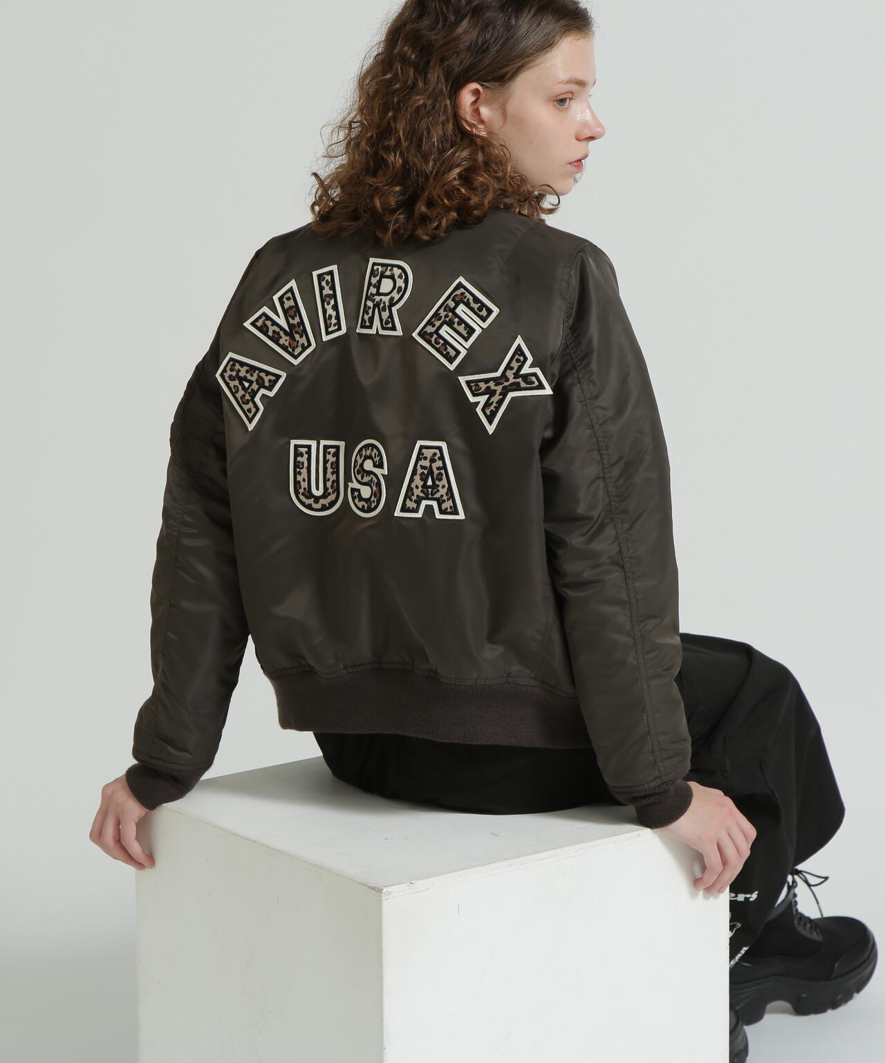 《WOMAN》LEOPARD LOGO MA-1