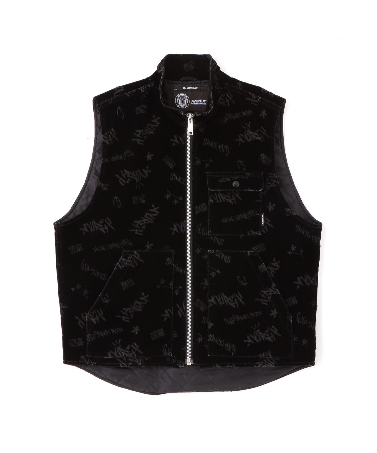 テツヒコ。AVIREXのベストです。 FLOCKING DENIM VEST | AVIREX（アヴィレックス） ｜【公式】通販mix