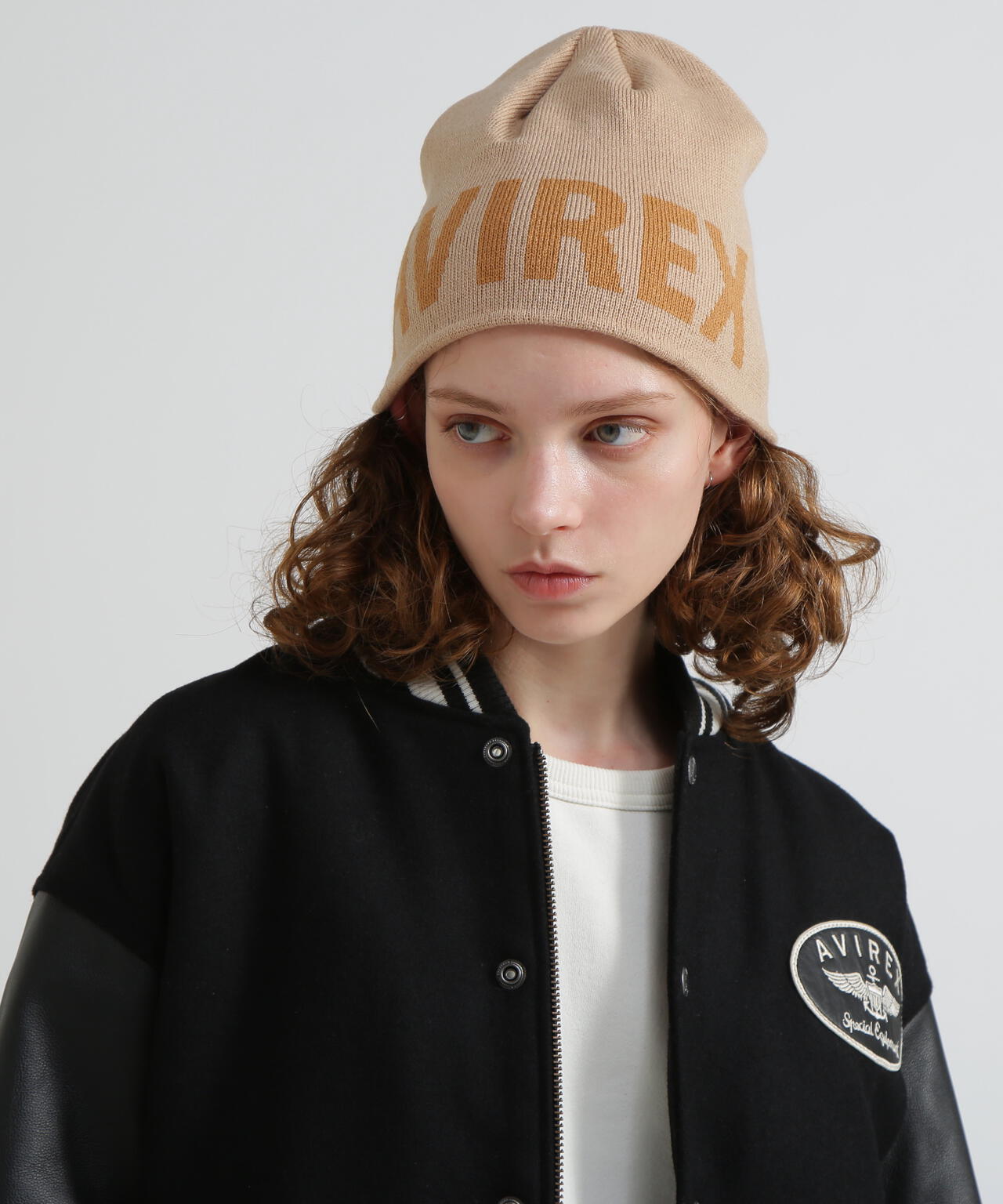 《直営店限定》AVIREX LOGO BEANIE/ロゴ ビーニー/ニットキャップ