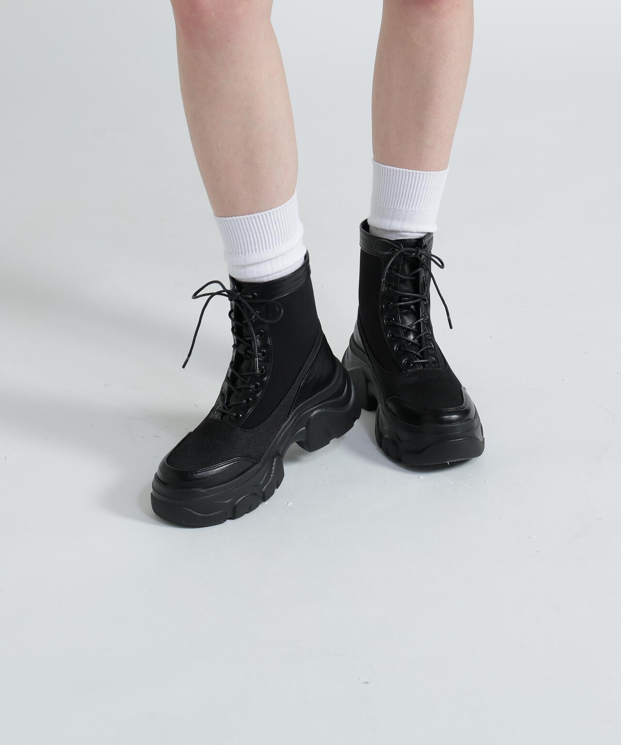 《直営店限定》LACE UP PLATFORM BOOTS/レースアッププラットフォームブーツ