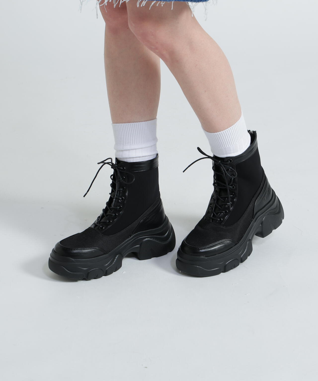 《直営店限定》LACE UP PLATFORM BOOTS/レースアッププラットフォームブーツ
