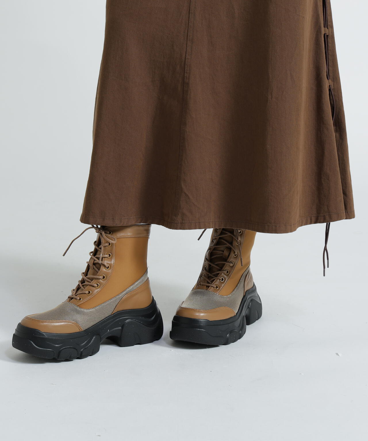 《直営店限定》LACE UP PLATFORM BOOTS/レースアッププラットフォームブーツ