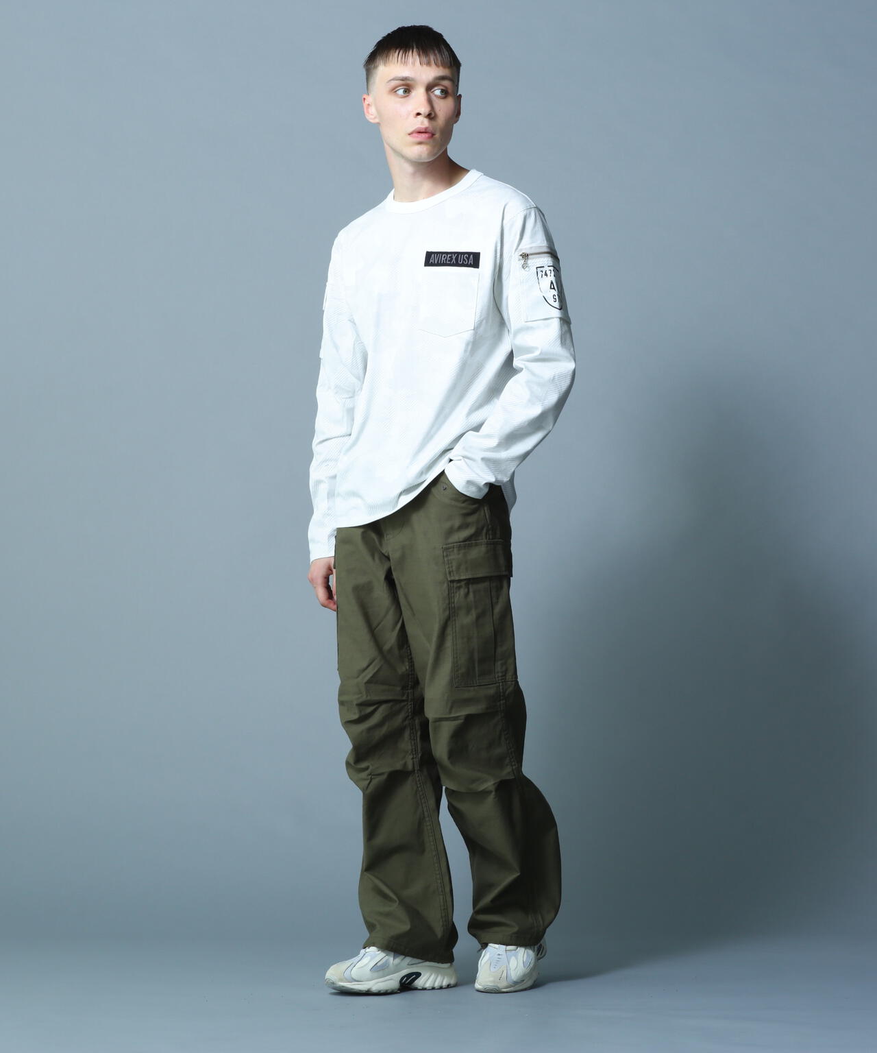 アヴィレックス（AVIREX）/FATIGUE CREW NECK L／S T−SHIRT ／ ファティーグ クルーネック 長袖 T FATIGUE CREW NECK L/S T-SHIRT / ファティーグ クルーネック 長袖 T