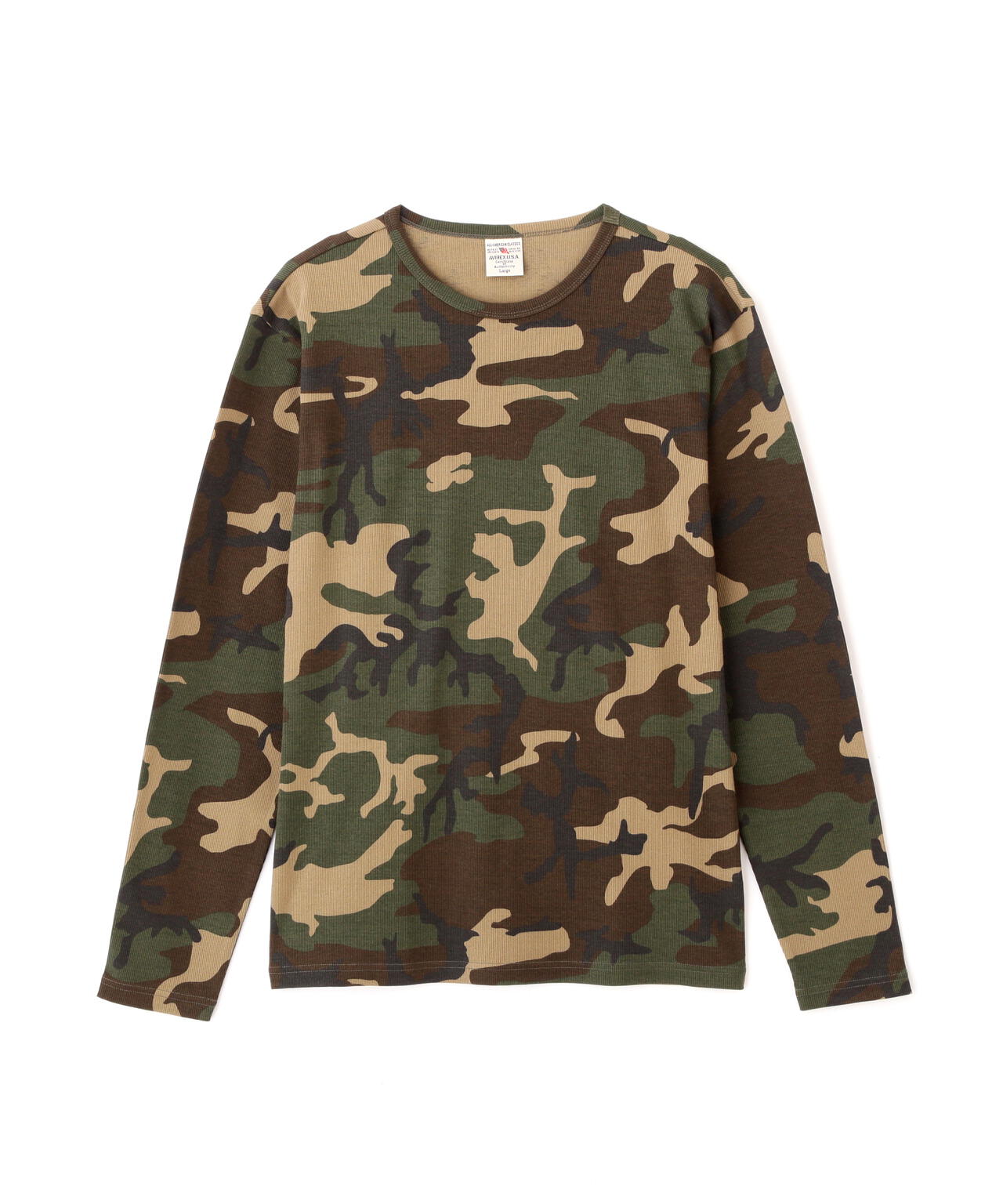 DAILY/デイリー》 RIB LONG SLEEVE CREW NECK T-SHIRT ”CAMOUFLAGE