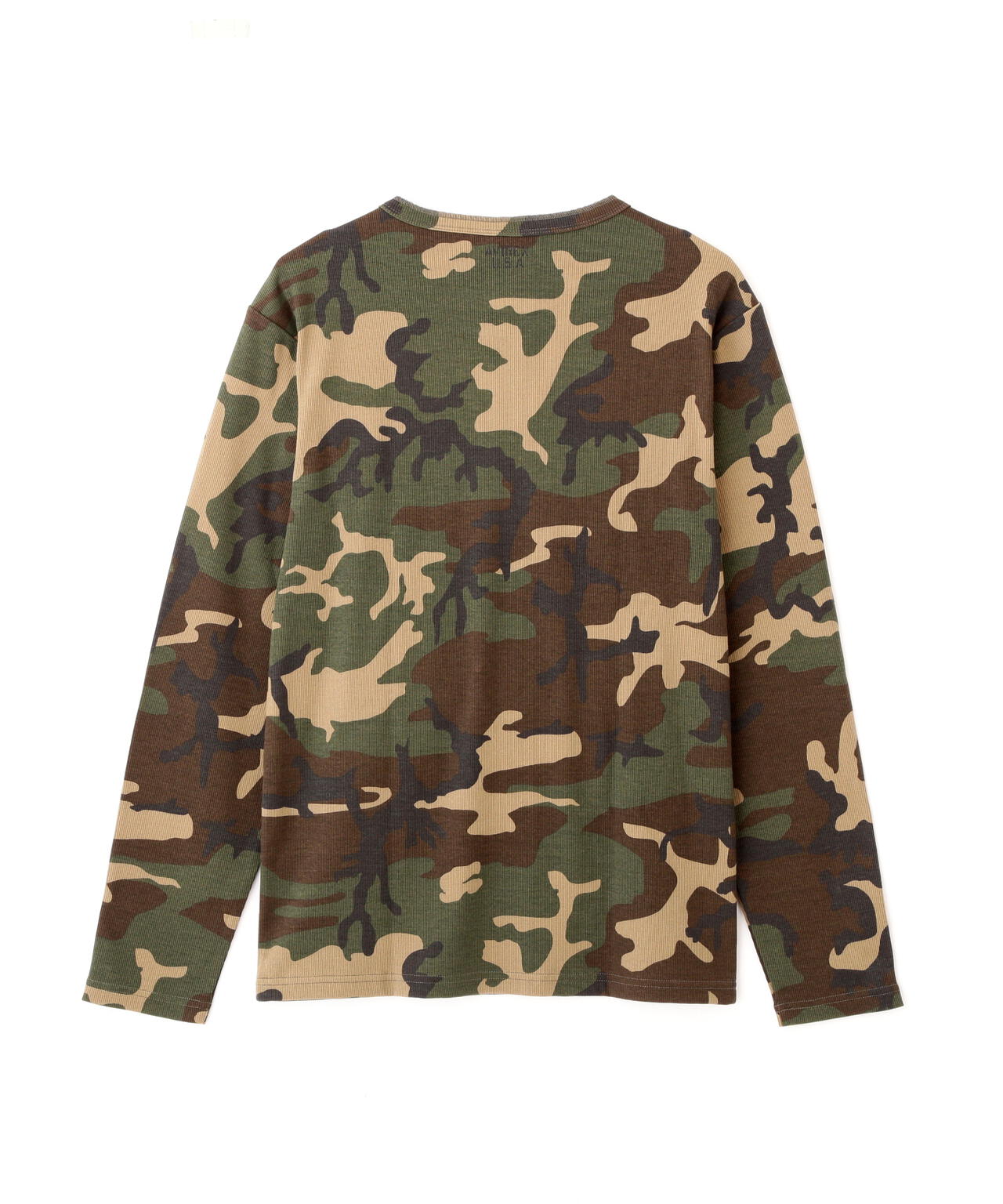 DAILY/デイリー》RIB LONG SLEEVE HENLEY NECK T-SHIRT ”CAMOUFLAGE
