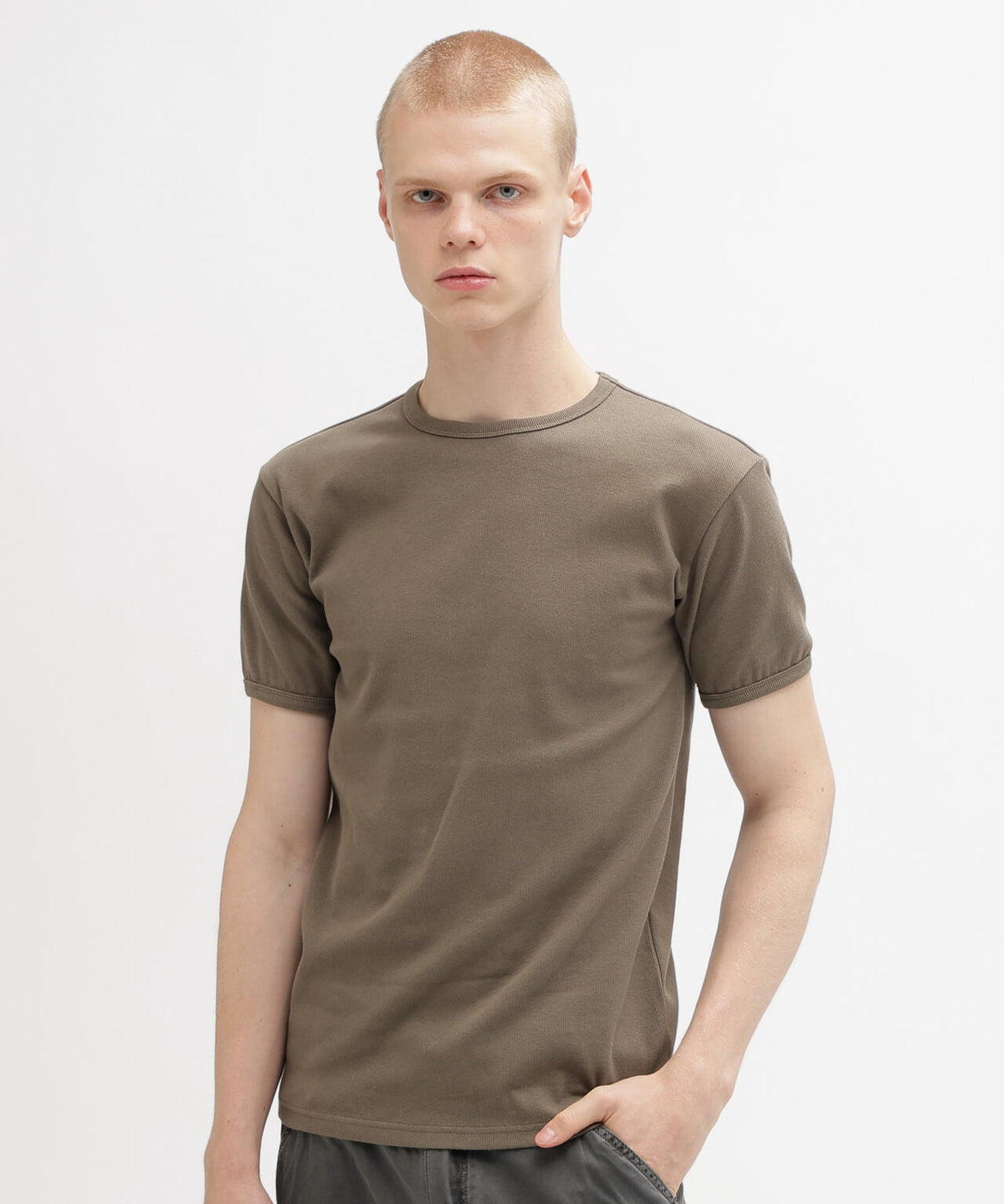 《DAILY/デイリー》RIB S/S CREW NECK T-SHIRT