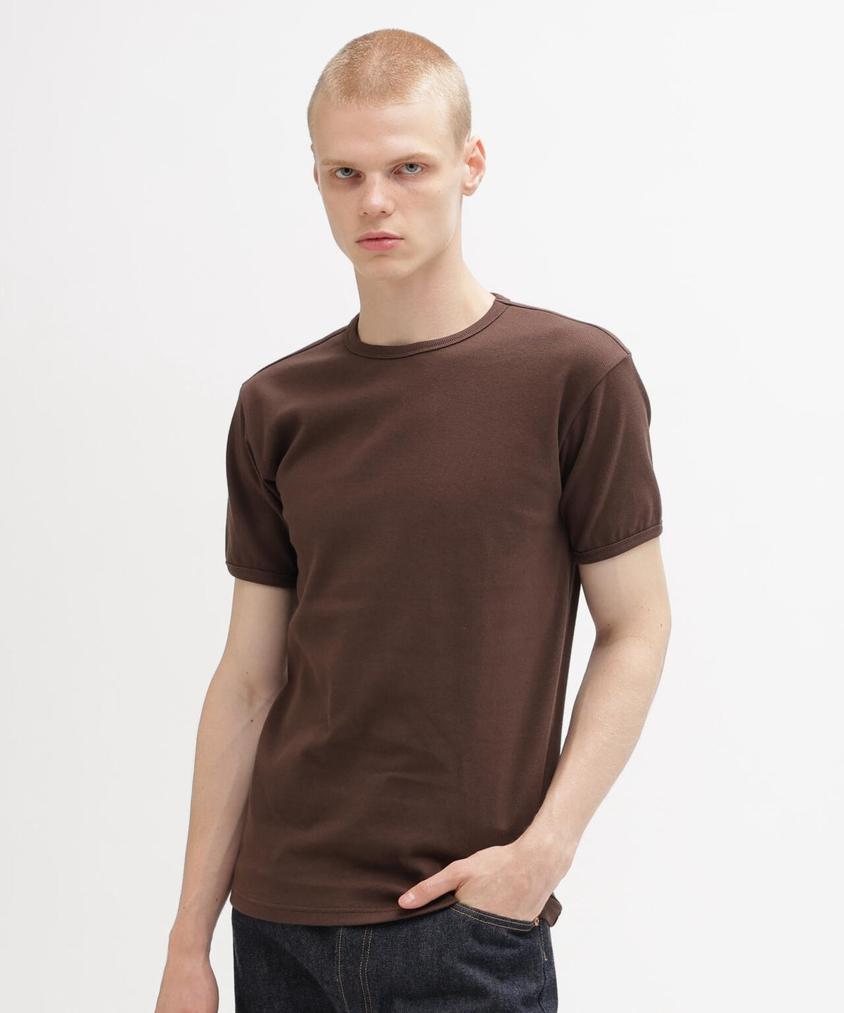 《DAILY/デイリー》RIB S/S CREW NECK T-SHIRT