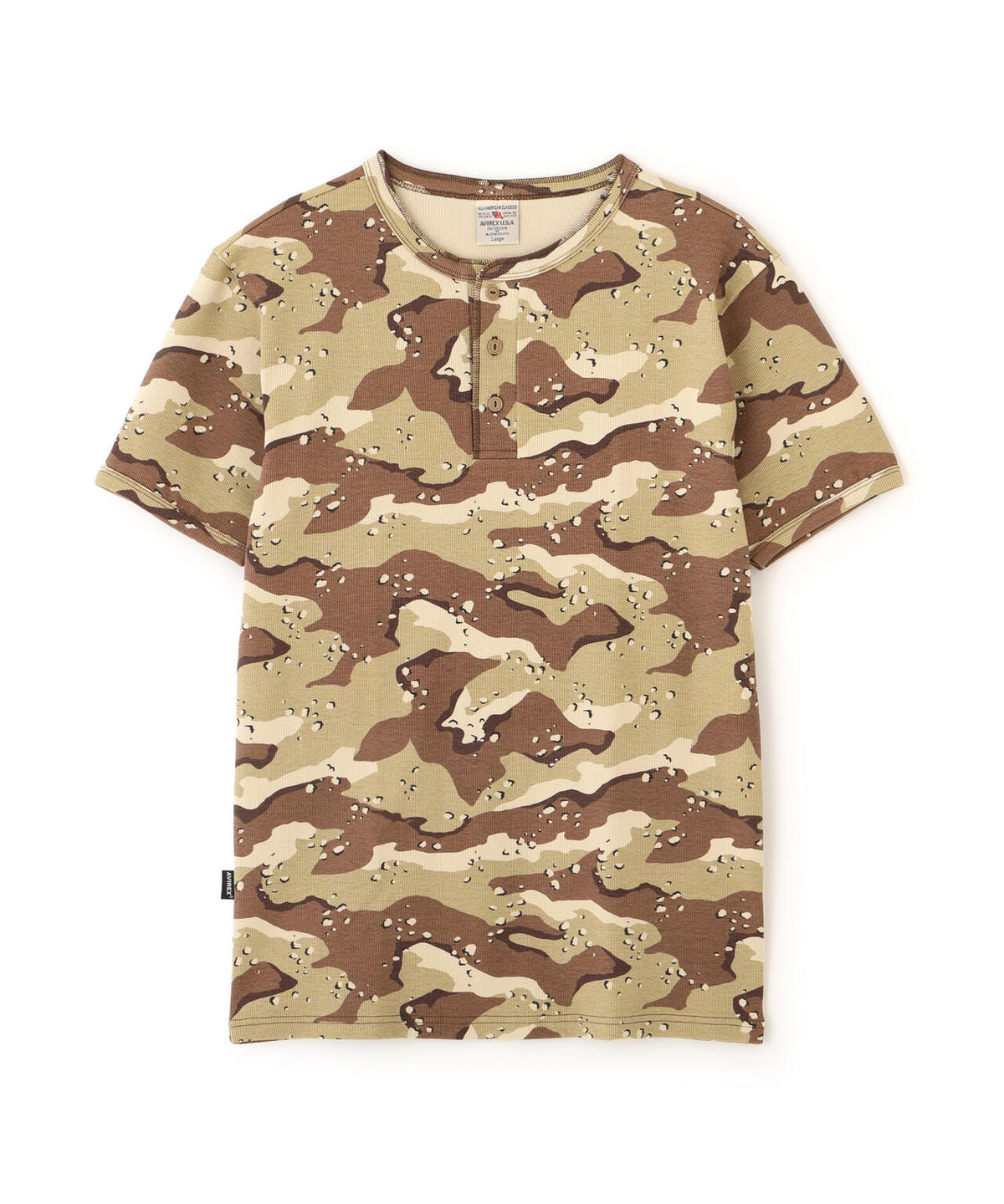 《DAILY/デイリー》RIB S/S HENLEY NECK T-SHIRT ”CAMOUFLAGE”