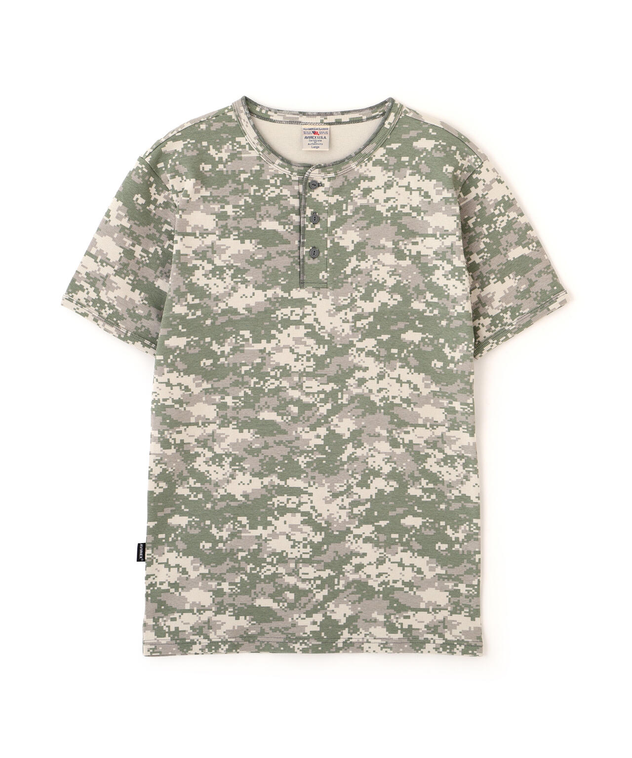 DAILY/デイリー》RIB S/S HENLEY NECK T-SHIRT ”CAMOUFLAGE” | AVIREX