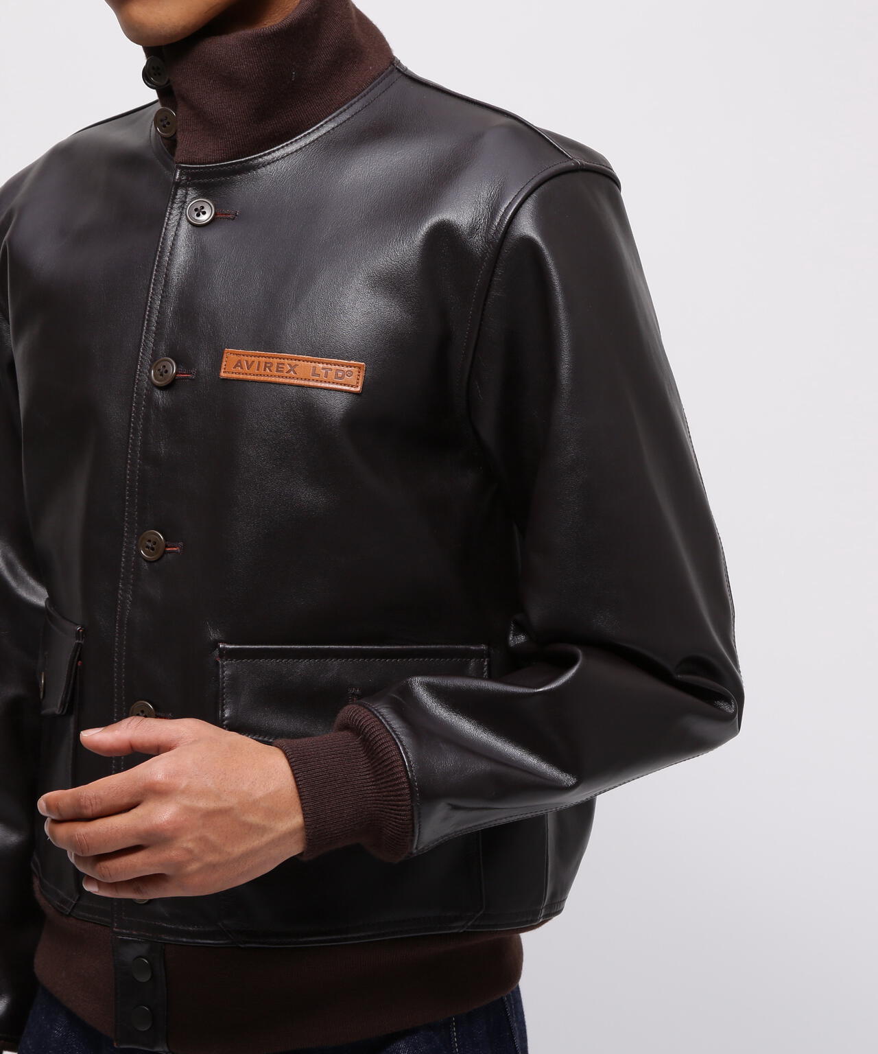 アヴィレックス レザージャケット ブラック アメフト LEATHER MILITARY RIDERS JACKET/レザー ミリタリー ライダース