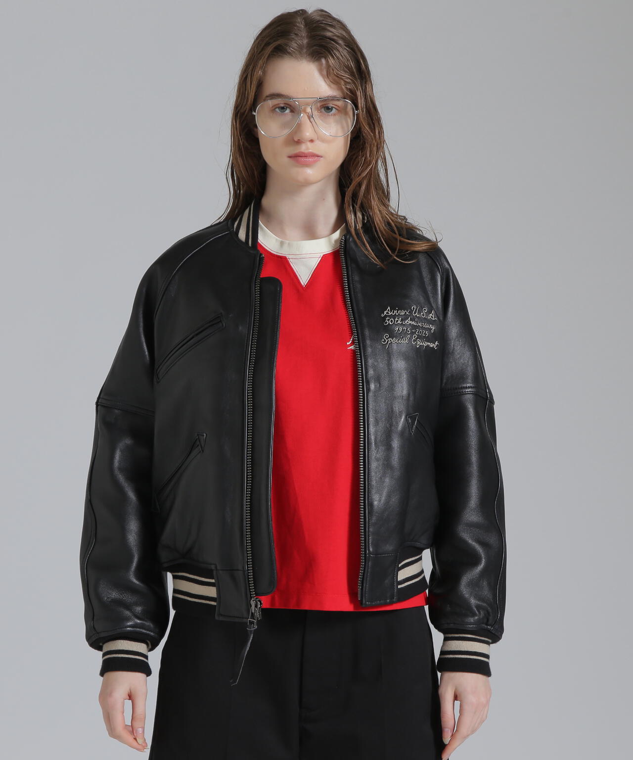 美品✨️AVIREX レザージャケット ワッペン バーシティ 130相当 楽天市場】AVIREX アビレックス 50周年記念 バーシティ