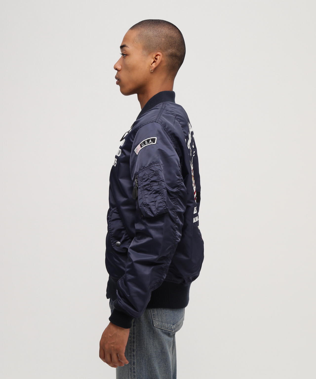 REXTAR ネイビー ジャケット M ストレッチ】Super100's ミルド 千鳥オーバーペイン ジャケット