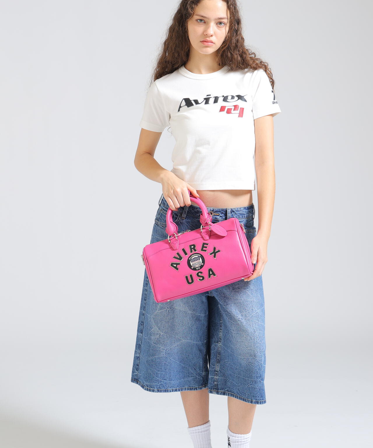 VARSITY LEATHER MINI DUFFLE BAG/バーシティーミニダッフルバッグ