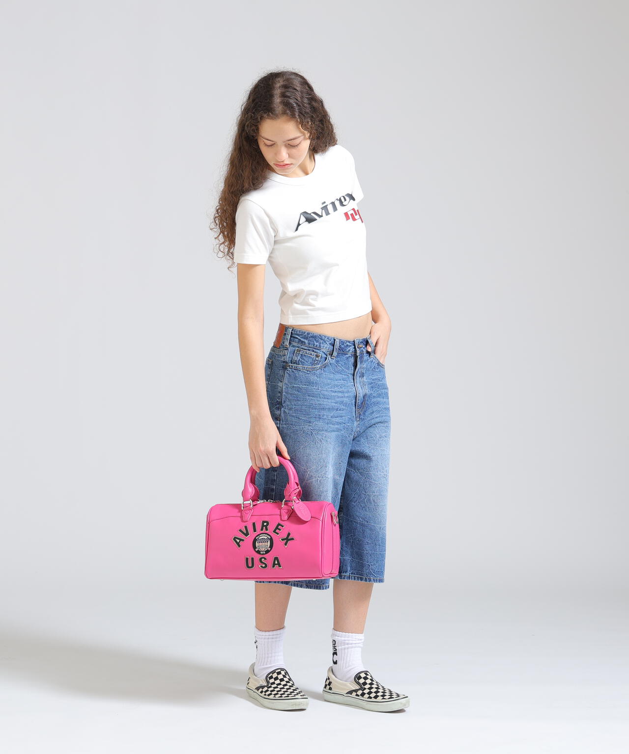 VARSITY LEATHER MINI DUFFLE BAG/バーシティーミニダッフルバッグ