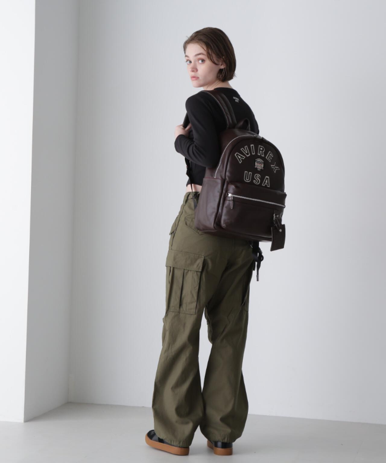 リュックサック デイパック AVIREX 限定モデル AVX5628 VARSITY LEATHER DAYPACK / AVX5628 | AVIREX（アヴィレックス