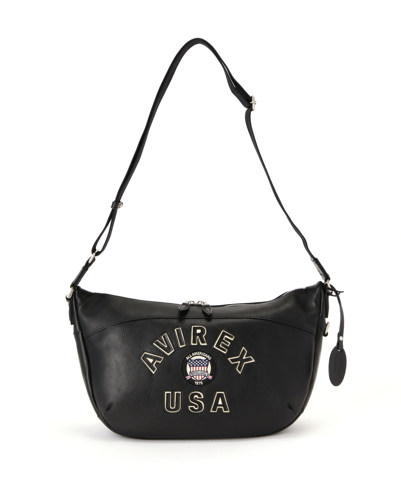 バーリゲイツ XLサイズ ナイロンジップアップ 胸ロゴ アームロゴ バッグロゴ VARSITY LEATHER HOBO BAG / AVX5650 | AVIREX（アヴィレックス