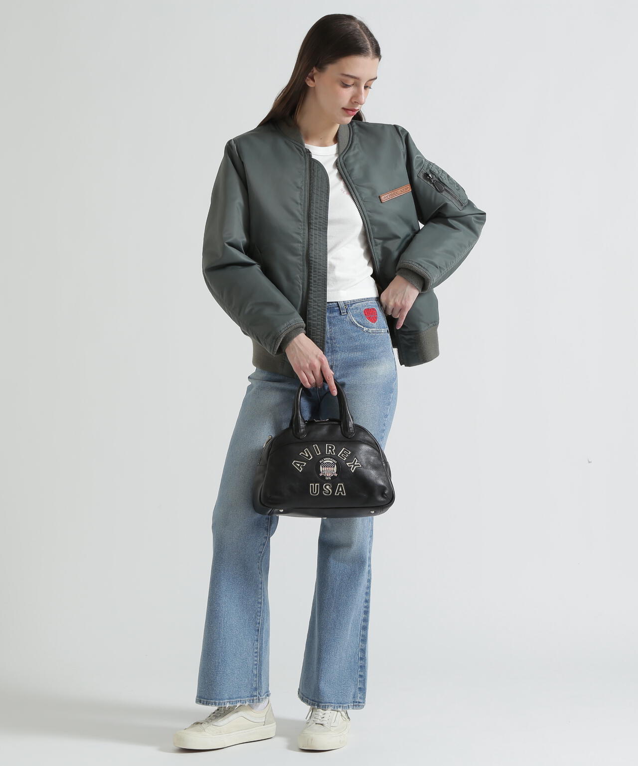 直営店限定》VARSITY LEATHER MINI-BOSTON BAG / AVX5625 | AVIREX