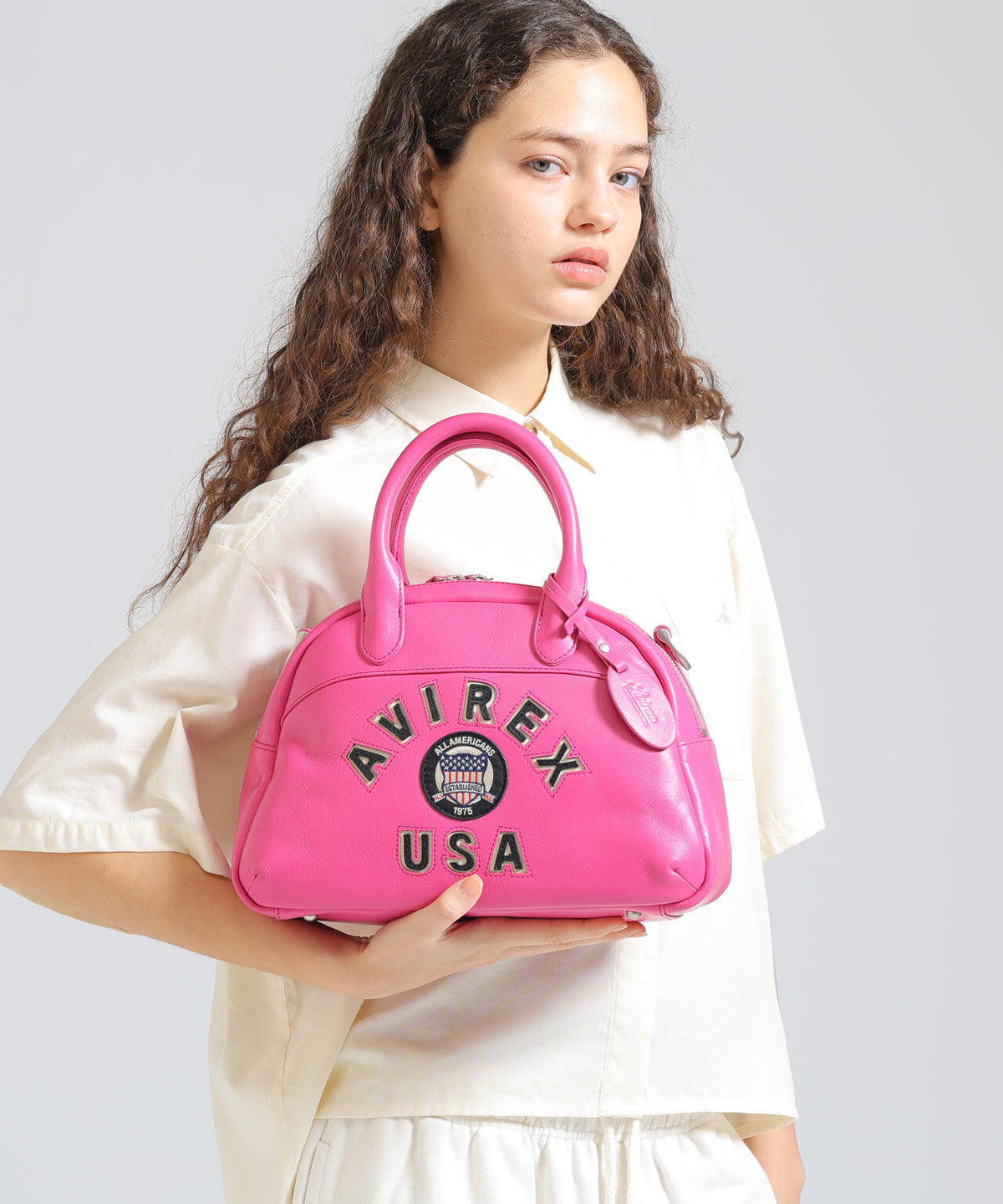 VARSITY LEATHER MINI-BOSTON BAG / AVX5625