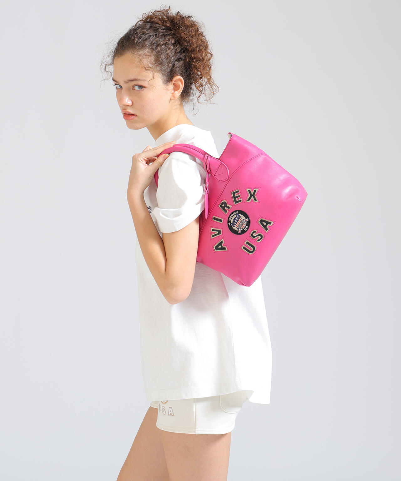 VARSITY LEATHER MINI TOTE BAG / AVX5626
