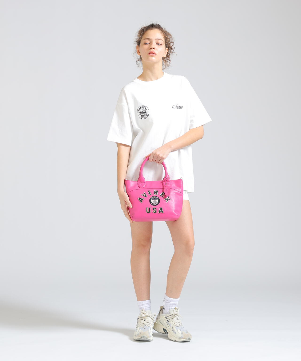 VARSITY LEATHER MINI TOTE BAG / AVX5626