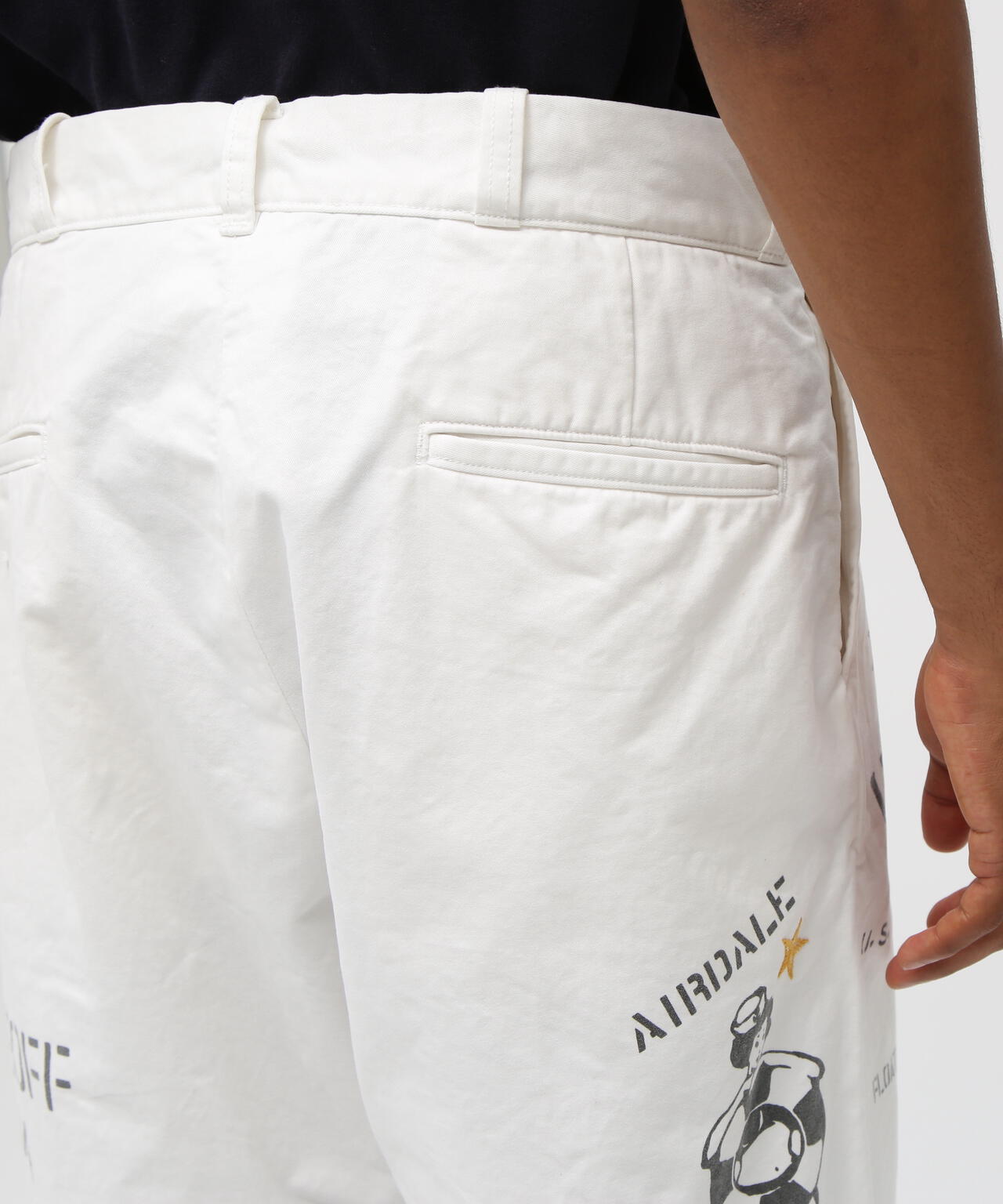 AGED LOOK STENCIL CHINO PANTS