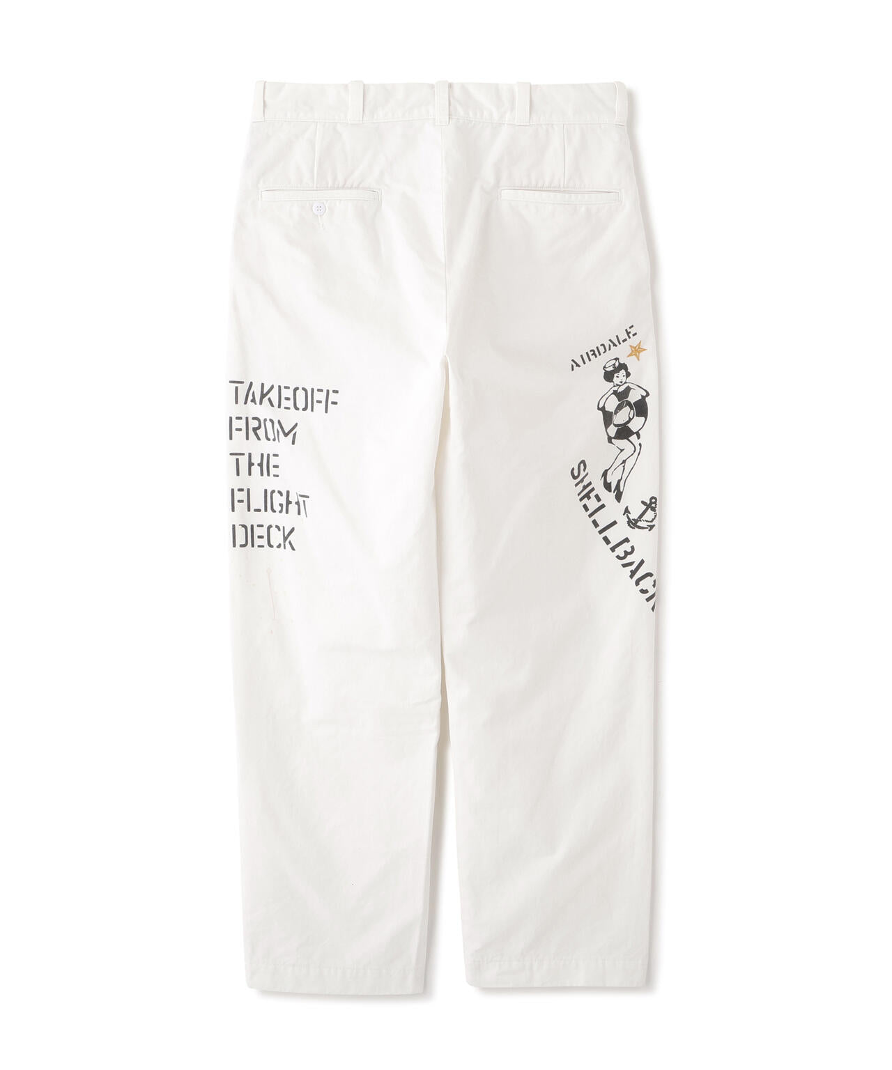AGED LOOK STENCIL CHINO PANTS