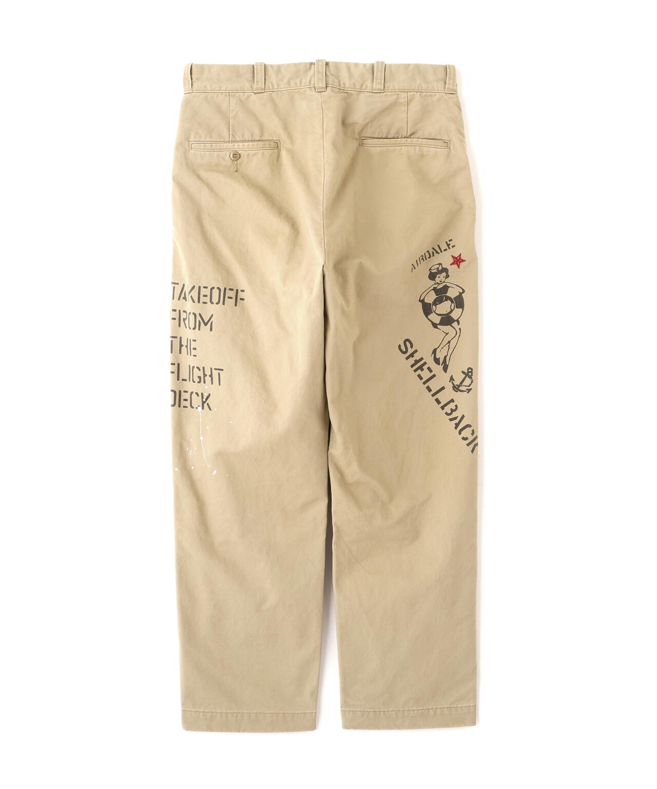 AGED LOOK STENCIL CHINO PANTS